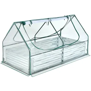 Costway 2 in 1 Hochbeet Frühbeet 180 x 90 x 91 cm Silber