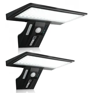 JESLED Solarlampen für Außen, 90 LED, Superhelle Solarleuchte mit Bewegungsmelder Sicherheitswandleuchte 4 Modi Wasserdichte Wandleuchte Garten.Batterie austauschbar, 2 Stück