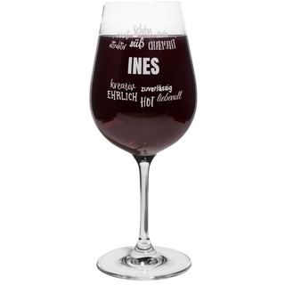 printplanet® Rotweinglas mit Namen Ines graviert - Leonardo® Weinglas mit Gravur - Design Positive Eigenschaften