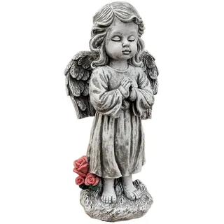stoneandstyle Steinfigur Engel stehend betend Gross, frostfest, 40 cm Höhe, massiver Steinguss