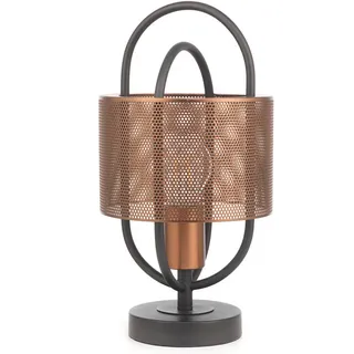 Nachttischleuchte, Schwarz, Kupfer, Metall, 18x35x18 cm, Lampen & Leuchten, Innenbeleuchtung, Tischlampen, Nachttischlampen