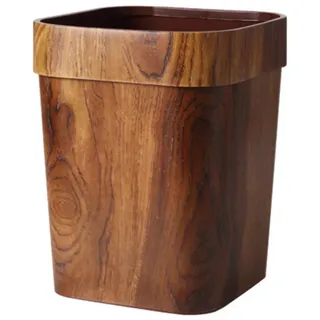 Retro Mülleimer Mülleimer Nachahmung Holz Papierkorb Eimer für zu Hause Bad Küche Büro