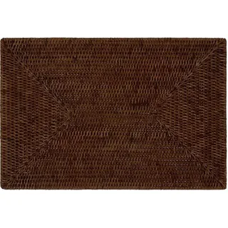 Tischset / Platzset Rattan Rechteckig 45x30cm, Hitzebeständig, Abwischbar, Handgefertigt Dark Mokka - Braun