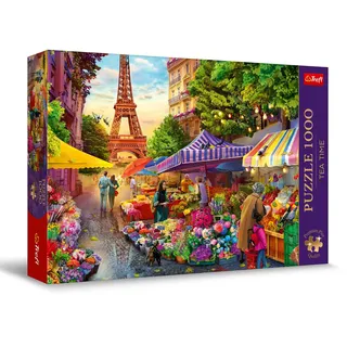 Trefl Puzzle Premium Plus 1000 Teile, - Blumenmarkt, Paris
