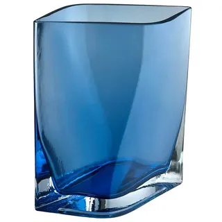 blomus Dekovase -DUASIS- Vase, Blumenvase, Keramikvase: modernes Design (1x Vase), Skulpturale Glasvase, Farbspiel, Handgefertigt, Unikat blau 18 cm x 21 cm x 10 cm