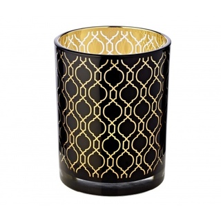 EDZARD SALE Windlicht Teelichtglas Kerzenglas Raute, schwarz, Hirsch, Höhe 13 cm
