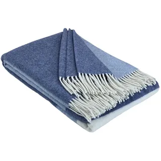 Wolldecke Wolldecke "FARO" Merinowolle-Kaschmir-Mix, 140 x 200 cm, STTS blau