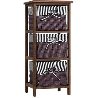 Hti-Living Badregal mit 3 Körben 1-tlg. Braun