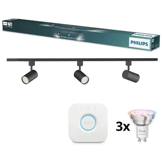 Philips - LED-dimmbarer Spot für Schienensystem EASYLINK HUE 3xGU10/4,7W/230V + Hue Bridge - Schwarz