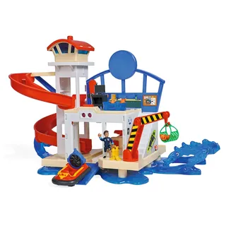Simba Feuerwehrmann Sam neue Wasserwacht, Spielgebäude, 37 cm, blau/grau/rot/weiß