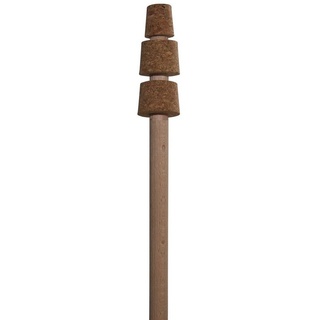 Lauschaer Glas Gartenstecker Rosenkugelstab Gartenkugelstab mit Korkaufsatz, für Rosenkugeln naturbelassenes Holz