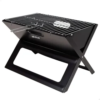Aktive Tragbarer Klappgrill schwarz