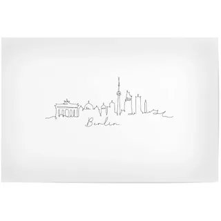 artboxONE Poster 30x20 cm Städte Pen line Silhouette Berlin - Bild Skyline oneline Skyline