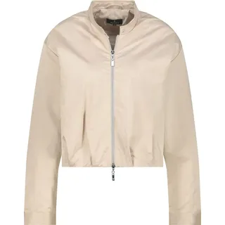 Monari Jacke sandfarben Größe 38 mit Stehkragen, Kräuselungen und elegantem Reißverschluss - Beige - 38