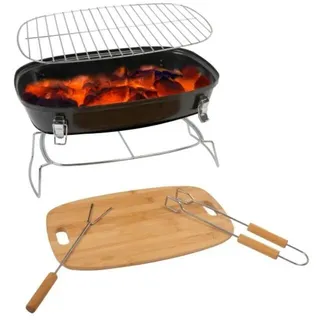Aktiva Tischgrill Holzkohlegrill Kompakt und Tragbar