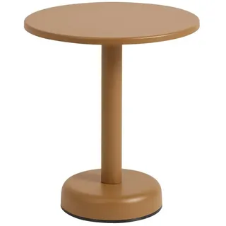 Muuto - Linear Steel Outdoor Kaffeetisch, Ø 42 x H 47 cm, burnt orange RAL 8001
