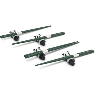 WESTCRAFT Essstäbchen Set 4 St. Holz mit Keramik-Ablagen Weiß