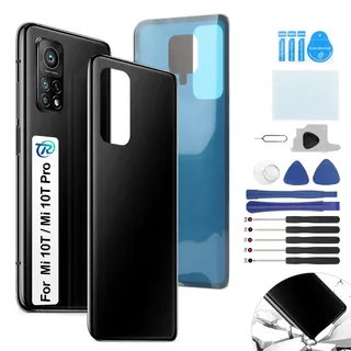 RongZy Ersatz für Xiaomi Mi 10T/Mi 10T Pro Backcover Akkudeckel batterietür Gehäuse Rückseite mit Tool kit (Schwarz)