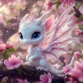 Miwixy Drache Diamond Painting,Süße Diamant Painting Set Bilder Kit für Anfänger, 5D DIY Full Drill Rosa Diamond Art Malerei Erwachsene Runde Kristall Wand Décor Geschenk 30x30 cm