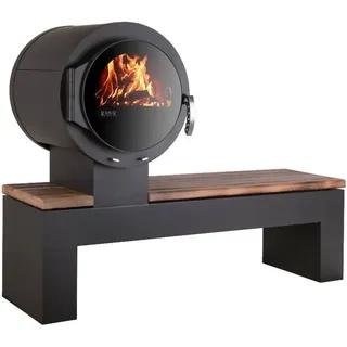Kanuk Kaminofen Kaminofen Kanuk® BANK Flamme gestrahlt, 8 kW schwarz