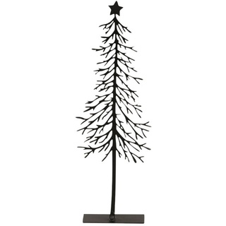 Weihnachtsdeko Tanne mit Stern aus Metall in Schwarz H 330 mm, 1 Stück