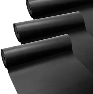 Floordirekt SBR Gummimatte 120 x 400 cm, 5 mm - Meterware - Schwarz & Glatt - Bautenschutzmatte Antirutschmatte Gummi Boden Matte - Bodenbelag Gummiplatte Gummistreifen