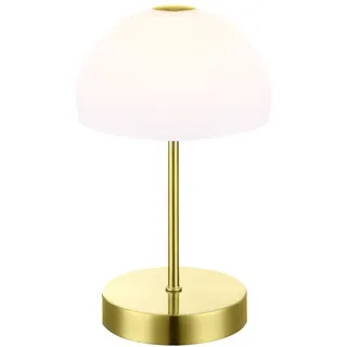 Nachttischlampe Touch Touch Lampe Nachttisch Tischlampe mit Touchfunktion, Glas opal Metall in messing, 1x LED 5W 400Lm warmweiß, DxH 15 x 27 cm