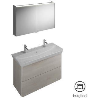 Burgbad Iveo Waschtisch mit Waschtischunterschrank und Spiegelschrank, SFHK120F2835C0001