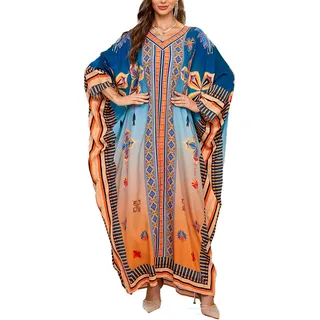 LikeJump Damen Baumwolle Hippie Kaftan Strandkleid Bikini Cover-up Badeanzug Kleidung - Einheitsgröße