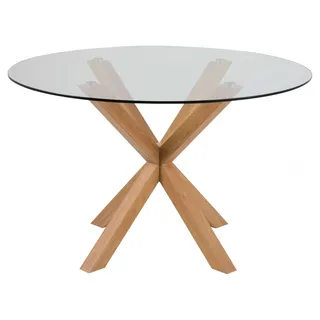 Actona GROUP »Heaven, TOPSELLER", Esstisch, gehärtetem Klarglas, Stahl Kreuzfuß, Ø: 119 cm