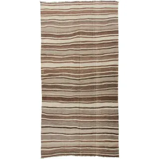 Nain Trading Orientteppich Kelim Fars Antik 160x320 Handgewebter Orientteppich / Perserteppich, rechteckig, Höhe: 5 mm beige|braun