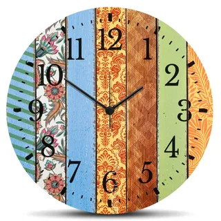 GRAVURZEILE Wanduhr aus Holz Mandala Design - 100% Lautlos kein Ticken absolut geräuschlos - 30 cm Ø - Design Wanduhren für Wohnzimmer Schlafzimmer & Küche