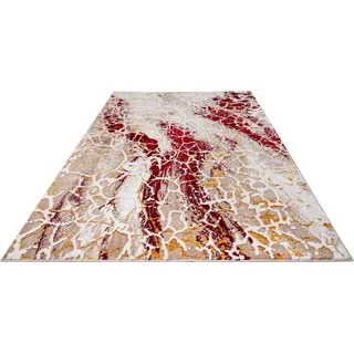 Teppich »Sander«, rechteckig, modernes Design, Teppiche in Marmor-Optik, mit goldfarbenen Akzenten, 67233369-8 rot 24 mm