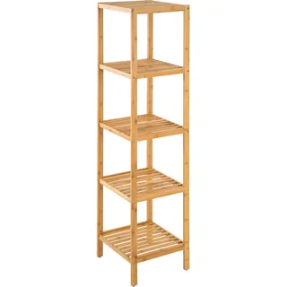 Regal Standregal Bambus Holz mit 5 Böden Bad Badezimmer Küchenregal Bücherregal