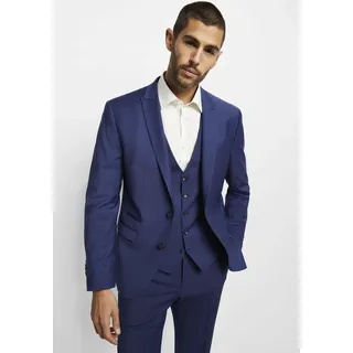Anzug CINQUE "CICASTELLO", Herren, Gr. 48, N-Gr, blau, Web, Obermaterial: 53% Polyester, 43% Schurwolle, 4% Elasthan, unifarben, modisch, Basic, Anzüge, mit Powerstretch