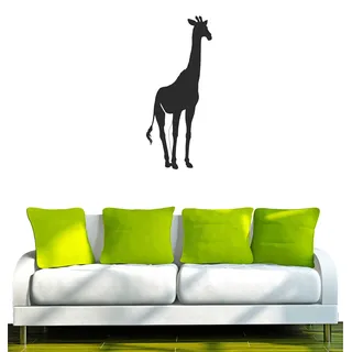 Indigos UG - Wandtattoo Wohnzimmer - Wandaufkleber Giraffe Afrika Tier Dschungel Wüste 80x34, schwarz w040 - Aufkleber Kinderzimmer Schlafzimmer Küche Badezimmer Büro Dekoration