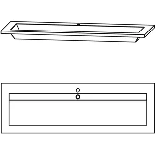 Puris Star Line Mineralguss Serie A Möbel-Waschtisch 140 cm ohne Hahnloch, Badkeramik, WME914E61oHL, weiß