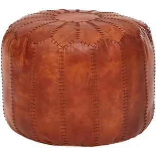 Wohnling Sitzhocker Leder 52 x 40 x 52 cm Braun