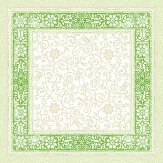 Sovie HORECA Tischdecke Lara in grün aus Linclass® Airlaid 80 x 80 cm, 20 Stück - Ornamente Floral Frühling