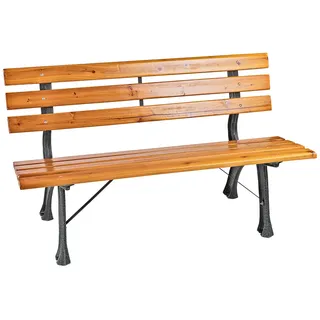 Parkbank Gartenbank Sitzbank Bank Gusseisen Holz mahagoni - farben 120 cm