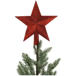 Buri - Weihnachtsdeko Weihnachtsbaumkugeln Baumschmuck Weihnachtsbaumspitze Aufhänger - 13 = Spitze Stern Rot