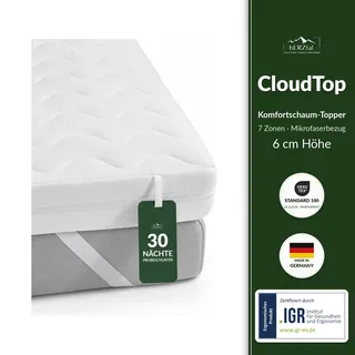 herztal CloudTop Topper 6 cm 80 x 200 cm