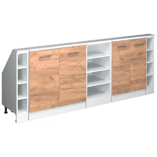 Vicco Dachschrägenschrank-Set Rion 210 x 83,8 x 46 cm Honigeiche / Weiß