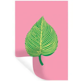 MuchoWow Wandsticker Illustration - Blatt - Minimalistisch - Grün (1 St), Wandtattoo, Selbstklebend, Wohnzimmer, 40x60 cm grün 40 cm x 60 cm x 0.1 cm