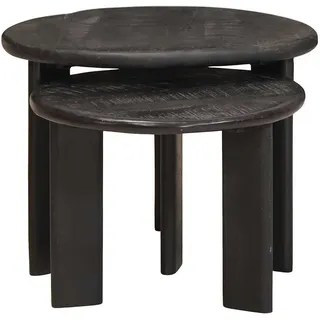 vidaXL Nesting-Couchtisch Weiß Massivholz 50 x 40 x 50 cm