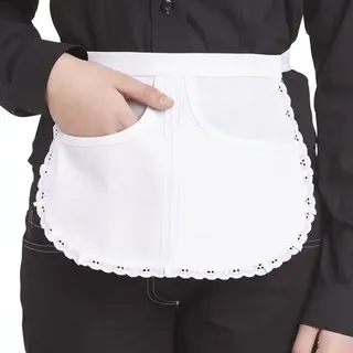 Damen-Servierschürze 25cm "02/61" Rundform - Weiß