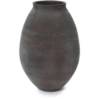 Hometopia Vase Groß Braun 40 cm – Rustikale Betonvase im Wabi-Sabi Stil, Große Bodenvase aus Zement für Pampasgras & Trockenblumen, Handgefertigte Dekovase