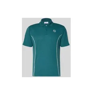 Regular Fit Poloshirt mit Logo-Stitching Modell 'EGEO', Petrol, M