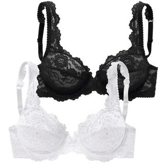 PETITE FLEUR Bügel-BH Damen schwarz+weiß Gr.90C