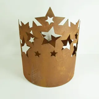 Windlicht Sterne Edelrost Rost Advent Weihnachten Garten Dekoration 15 x 15 cm